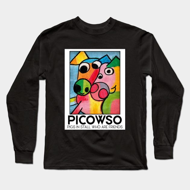 Pigs In Stall Who Are Friends Long Sleeve T-Shirt by ArtsofAll